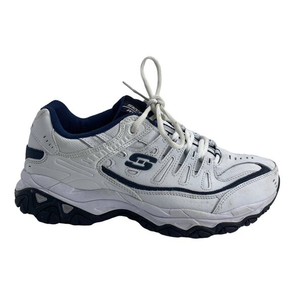 Men's 9 SKECHERS After Burn Memory Fit Reprint White Missing Insoles  50127EWW - Picture 2 of 12